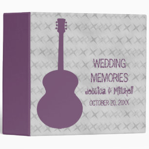 Purple Guitar Grunge Wedding Binder