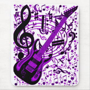 Purple Guitar_ Mouse Pad