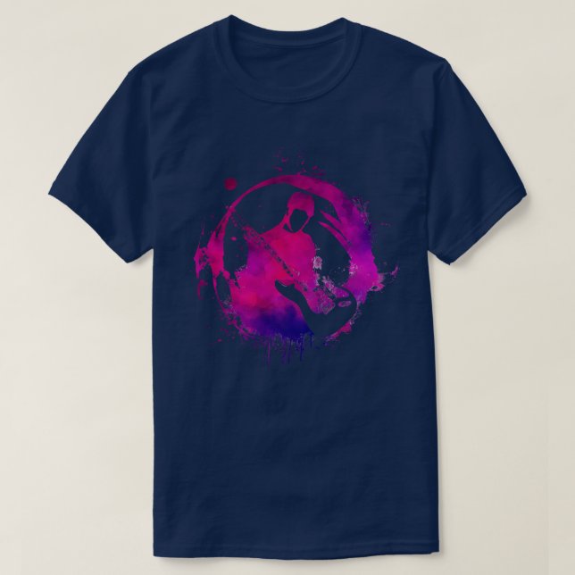 Purple guitarist purple T-Shirt (Design Front)