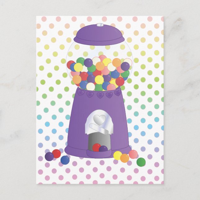 Purple Gumball Machine Postcard (Front)