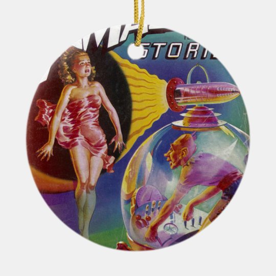 Purple Guy in a Globe Ceramic Ornament