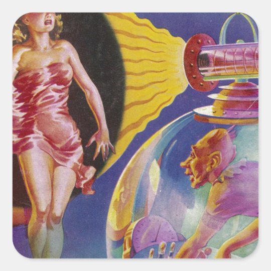 Purple Guy in a Globe Square Sticker