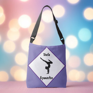 Purple Gymnastics Personalized     Crossbody Bag