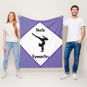 Purple Gymnastics Personalized Fleece Blanket