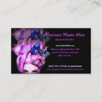 Purple Hair Butterfly Lady Appt. 3 Business Cards