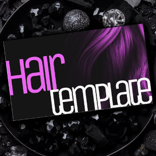 Purple Hair Moder Neon Bright Colors Hairdresser  Business Card