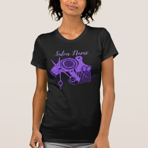 Purple Hair Stylist Logo T-Shirt
