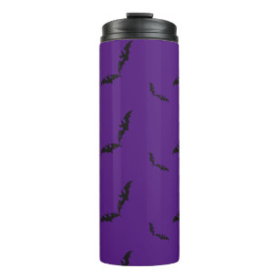 Purple Halloween/bat Thermal Tumbler