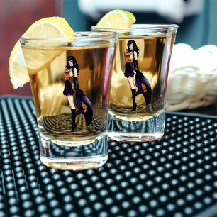 Purple Halloween Cute Witch Shot Glass