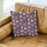 Purple Halloween Dogs Throw Pillow<br><div class="desc">Cute and fun halloween theme pillow featuring hand drawn illustration of dogs in costumes.</div>