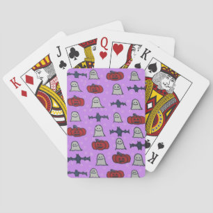 Purple Halloween Fun Print  Playing Cards