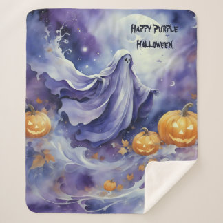 Purple Halloween  Sherpa Blanket