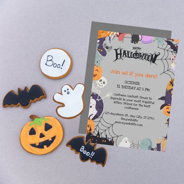 Purple Halloween Spooky  Invitation (Creator Uploaded)