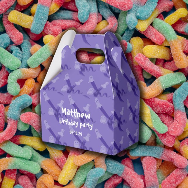 Purple Halloween-themed birthday party Favour Box (Purple Halloween-themed birthday party Favor Box
)