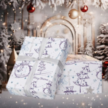 Purple Hand Drawn Christmas Snowman