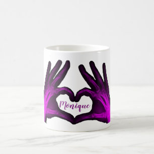 Purple Hand Xray Heart Coffee Mug
