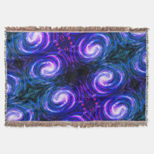 Purple Handpainted Galaxy Pattern Throw Blanket