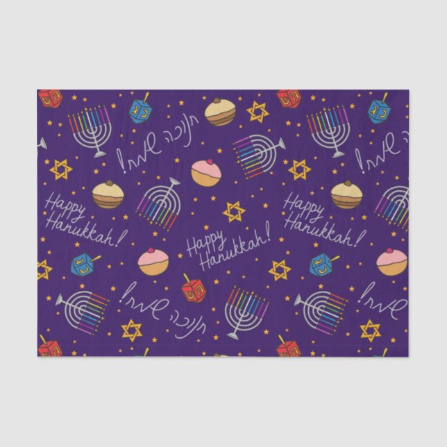 Purple Hanukkah  Tissue Paper (Front)