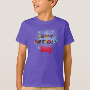 Purple Happy Birthday Boy Kids' T-Shirt  