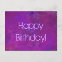 Purple Happy Birthday with message