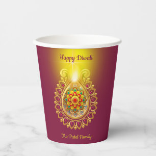Purple Happy Diwali  Paper Cups