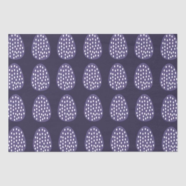 Purple Happy Easter Eggs  Tissue Paper (Front)
