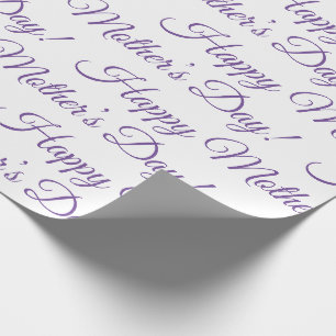 Purple Happy Mother’s Day Script Holiday Wrapping Paper