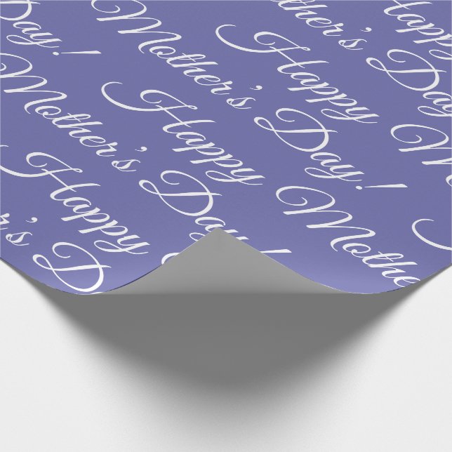 Purple Happy Mother’s Day Script Holiday Wrapping  Wrapping Paper (Corner)