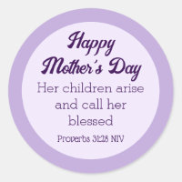 Purple Happy Mother's Day Bible Verse Simple