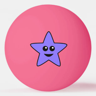 Purple Happy Star Ping Pong Ball