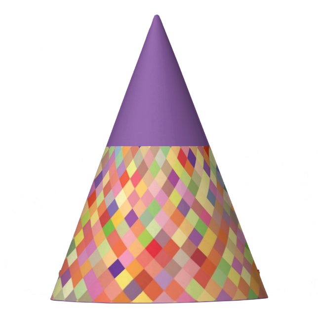Purple Harlequin party hat (Front)