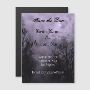 Purple Haunted Sky Custom Save the Date Magnet