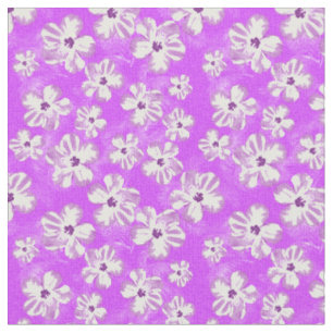 Purple Hawaiian Hibiscus Flowers Fabric