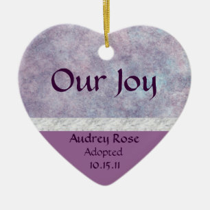 Purple Haze Adoption Heart Ceramic Ornament