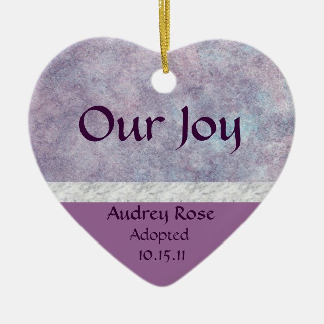Purple Haze Adoption Heart Ceramic Ornament (Front)