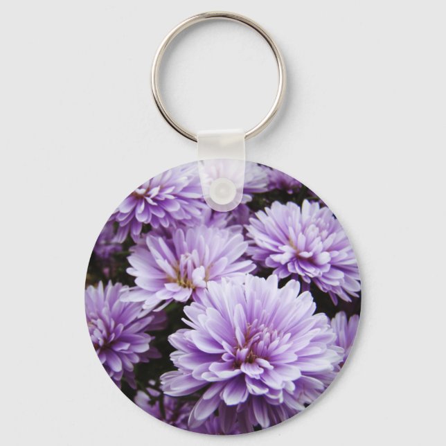 Purple Haze Chrysanthemums Keychain (Front)