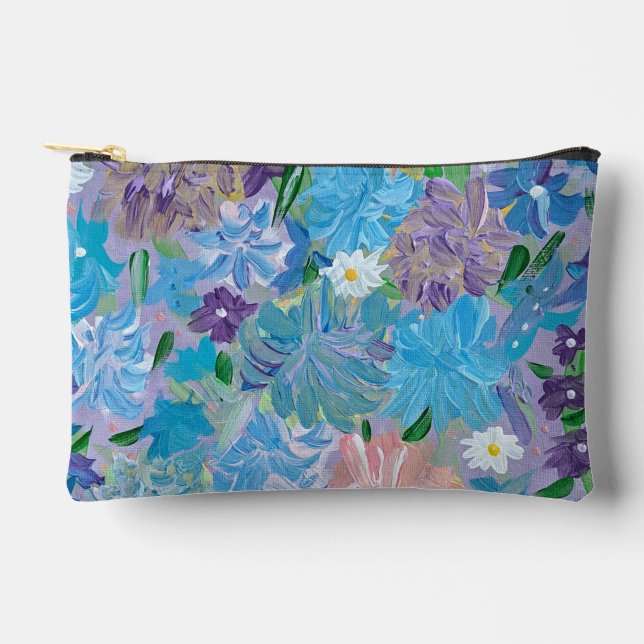 Purple Haze Floral Accessories Pouch (Front)