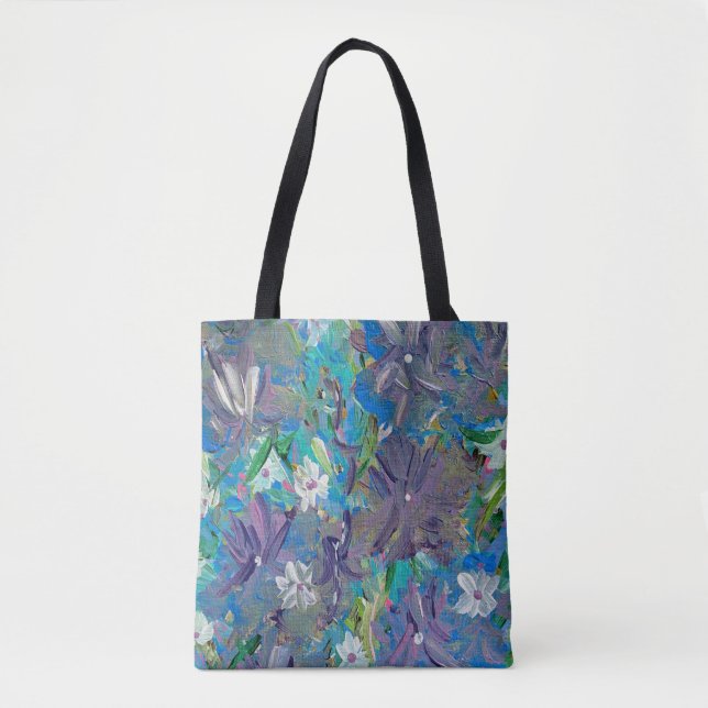 Purple Haze Floral Tote Bag (Front)