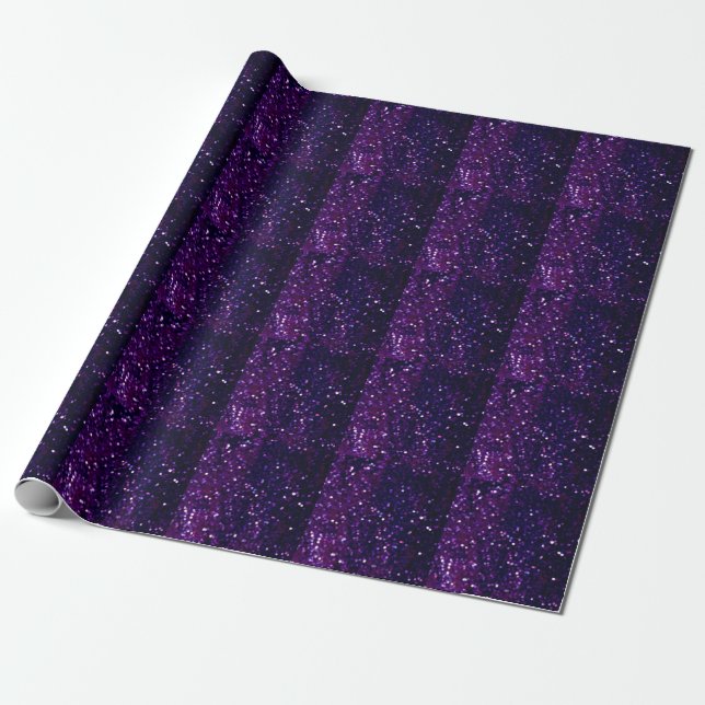 Purple Haze: Glitter Lights Background Wrapping Paper (Unrolled)
