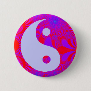 Purple Haze Yin and Yang 2 Inch Round Button