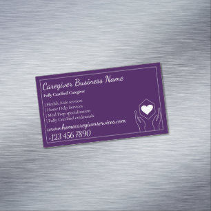 Purple Health Aide Home Care Professional Magnetic Business Card