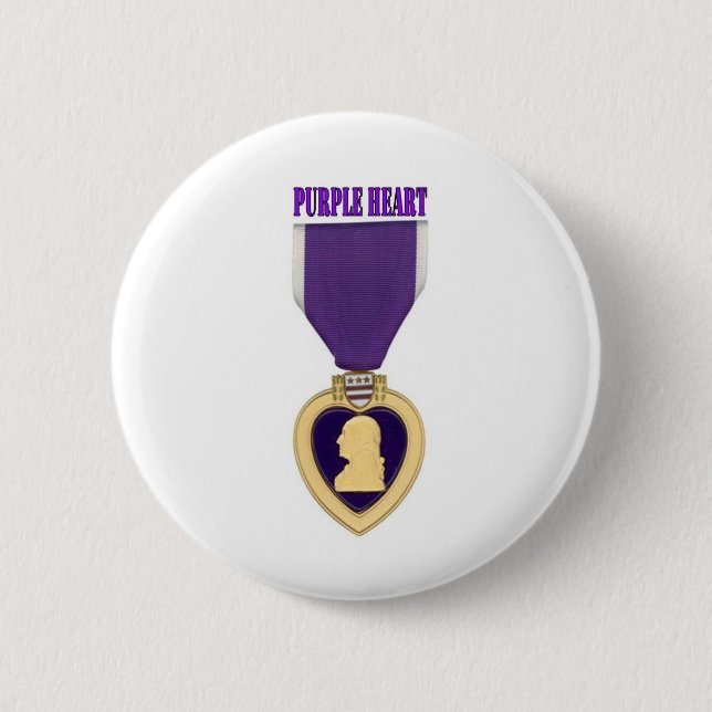 PURPLE HEART 2 INCH ROUND BUTTON (Front)