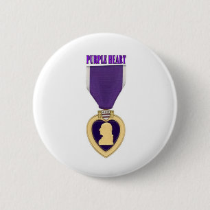 PURPLE HEART 2 INCH ROUND BUTTON