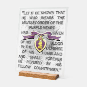 Purple Heart Acrylic Sign