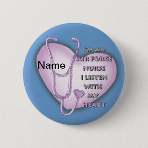 Purple Heart Air Force Nurse 2 Inch Round Button