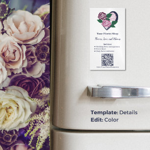🌷Purple Heart Blooms Florist Business Card Magnet