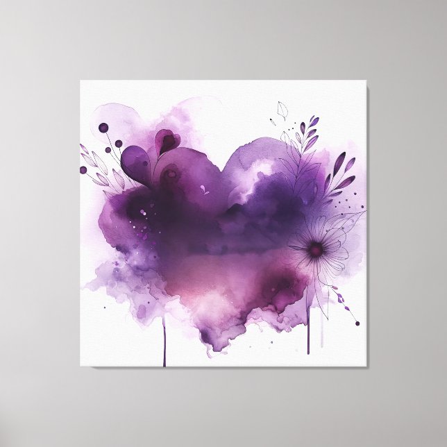 Purple heart canvas print (Front)