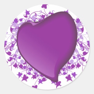 Purple Heart Classic Round Sticker