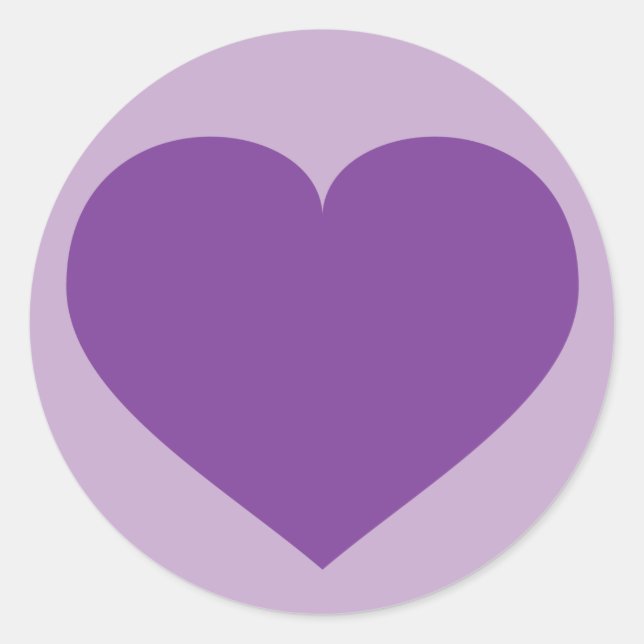 Purple heart classic round sticker (Front)