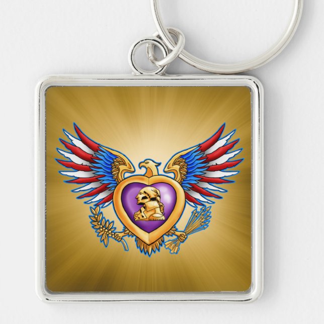 Purple Heart Design Keychain (Front)